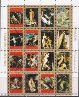 (№1973-2571) Лист марок Эмират Аджман (ОАЭ) 1973 год "Ню Картины", Гашеный