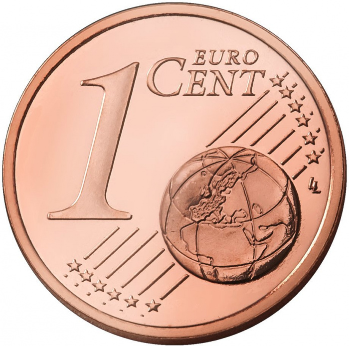(2015) Монета Финляндия 2015 год 1 евроцент  3-й тип образца 2008, буквы FI, знак МД у канта Сталь, 