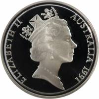 () Монета Австралия 1991 год 2  ""   Биметалл (Серебро - Ниобиум)  UNC