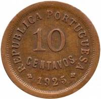 (№1924km573) Монета Португалия 1924 год 10 Centavos