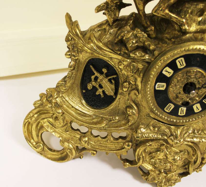 Каминные часы &quot;Соколиная охота&quot;, вторая половина XIX века (состояние на фото)