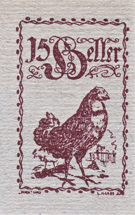 (№1920) Банкнота Австрия 1920 год &quot;15 Heller&quot;