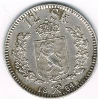 (№1850km314.2) Монета Норвегия 1850 год 12 Skilling (оформленные границы)