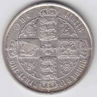 (1872) Монета Великобритания 1872 год 1 флорин "Королева Виктория"  Серебро Ag 925  UNC