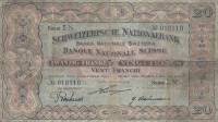 (№1922P-12g.2) Банкнота Швейцария 1922 год "20 Franken/Francs/Franchi" (Подписи: Hirter  Bachmann  B