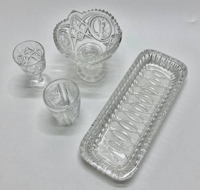 Блюдо + конфетница + рюмка + стопка, СССР