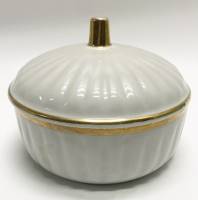 Сахарница белая позолота с крышкой ЛФЗ
