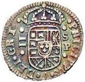 (№1701km251) Монета Испания 1701 год 2 Reales (Севилья S - М,П)