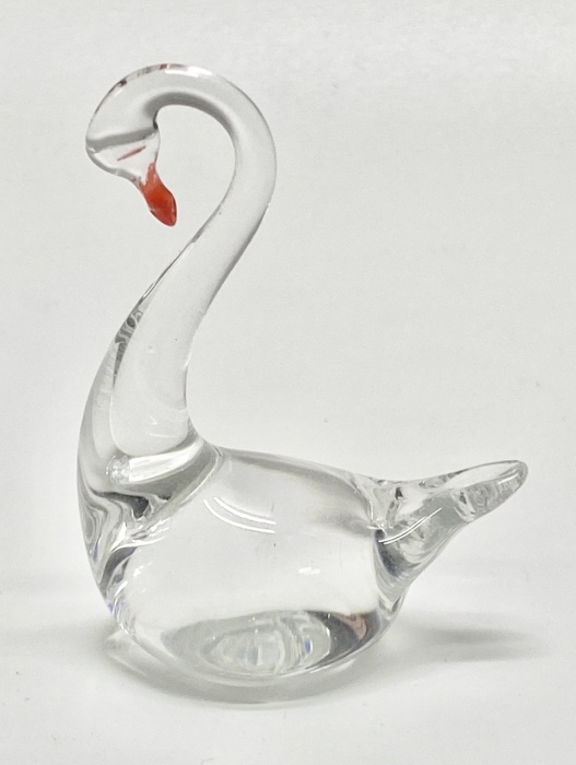 Статуэтка фигурка лебедь стекло хрусталь