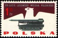 (1963-061) Марка Польша "Ракета на транспорте"   20 лет Народной Армии III Θ