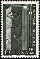 (1960-028) Марка Польша "Деталь памятника"   550-летие битвы при Танненберге (Грюнвальде) II O