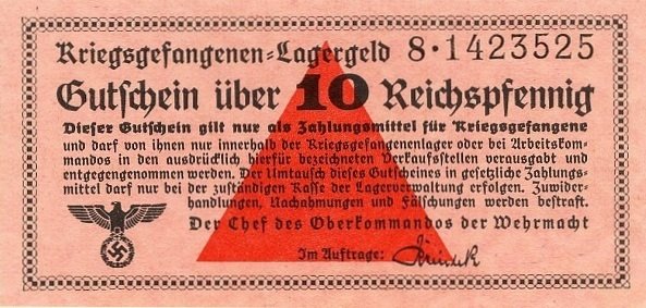 (№1939) Банкнота Германия 1939 год &quot;10 Reichspfennig&quot;