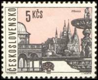(1965-081) Марка Чехословакия "Прага" Бумага простая  III O