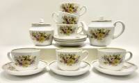 Чайный сервиз на 6 персон 14 предметов Вербилки СССР новый чайник сахарница чайные пары