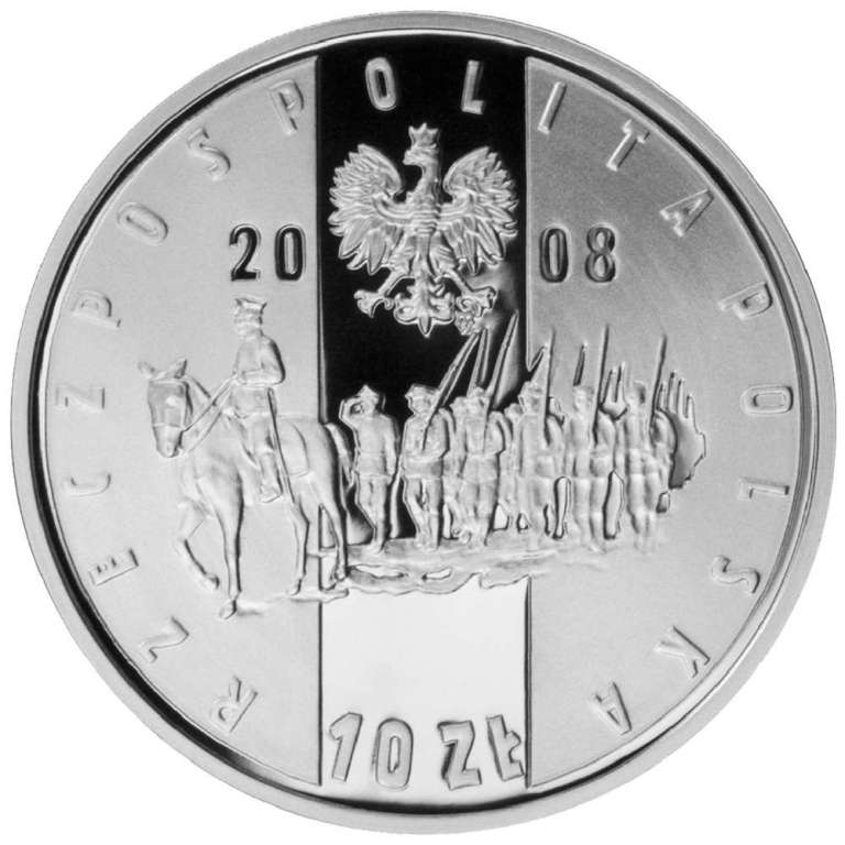 2008 Монета Польша 2008 год 10 злотых Великопольское восстание 90 лет  Серебро Ag 925  PROOF