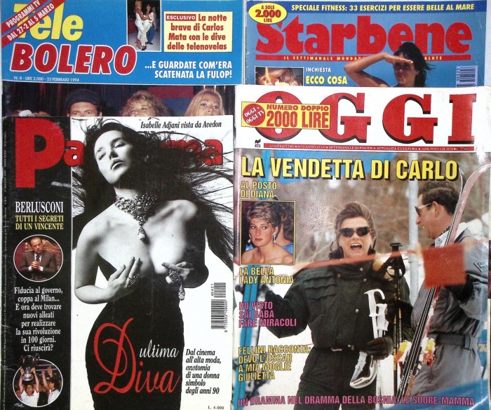 Журнал &quot;OGGI Panorama TeleBolero Starbene&quot; 1993 1994 1995 4 журнала . Мягкая обл. 300 с. С цв илл