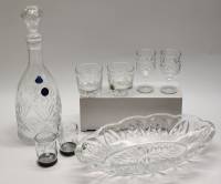 Штоф графин Салатник Стопки Рюмки хрусталь СССР 8 предметов