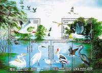 (№2005-303) Блок марок Камбоджа 2005 год "Птицы с Мино 238994", Гашеный