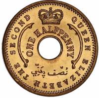 (№1959km1) Монета Нигерия 1959 год frac12; Penny