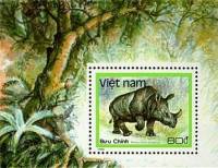 (1988-103) Блок марок  Вьетнам "Яванский носорог"    Дикие животные I Θ