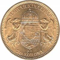  Монета Австро-Венгрия 1895 год      Золото (Au)  XF