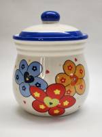 Банка для хранения Яркие цветы керамика (доломит) с крышкой 