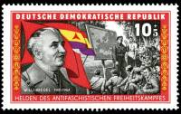 (1966-045) Марка Германия (ГДР) "Вилли Бредель"    Гражданская война в Испании III Θ