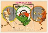 (1982-066) Блок марок  Куба "Эмблема"    Выставка почтовых марок, ДЕПОРФИЛЬЕКС' 82 I Θ