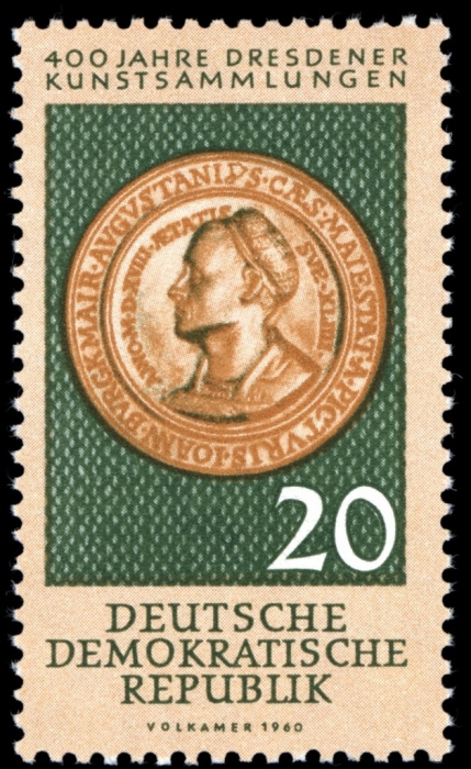 (1960-046) Марка Германия (ГДР) &quot;Медаль &quot;    Дрезден коллекция III O