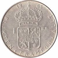 () Монета Швеция 1952 год 1  ""   Биметалл (Серебро - Ниобиум)  UNC