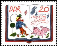 (1985-079) Марка Германия (ГДР) "Сказка (2)"    Братья Гримм, 200 лет III O