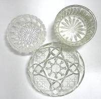 Набор блюдце+2 креманки стекло (сост. на фото)