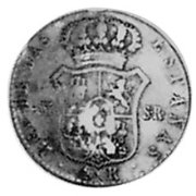 (№1841km10) Монета Куба 1841 год 4 Reales (Countermarked Coinage (1841))