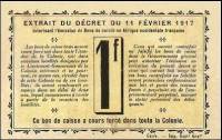 (№1917P-2a) Банкнота Дагомея 1917 год "1 Franc "Западно африканский франк"