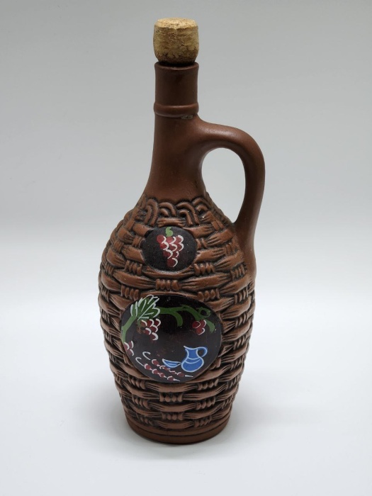 Кувшин для вина глиняный с пробкой