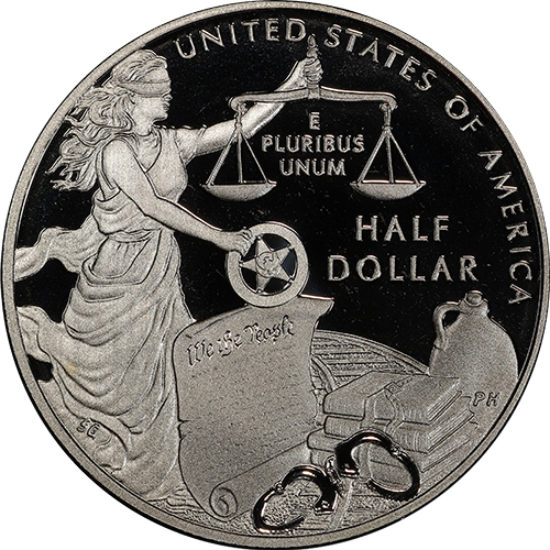 (2015s) Монета США 2015 год 50 центов   225 лет Службе федеральных маршалов в США Медь-Никель  PROOF