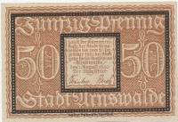 (№1920) Банкнота Германия 1920 год "50 Pfennig"