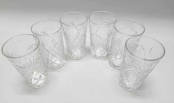 Стаканы хрустальные 6 шт (сост. на фото)