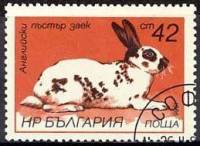 (1986-014) Марка Болгария "Пятнистый английский"   Зайцы и кролики III Θ