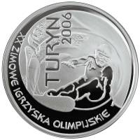 2006 Монета Польша 2006 год 10 злотых XX Зимняя Олимпиада Турин Сноуборд  Серебро Ag 925  PROOF