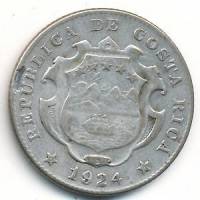 (№1924km168) Монета Коста-Рика 1924 год 25 Ceacute;ntimos