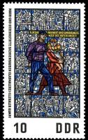 (1968-013) Марка Германия (ГДР) "Незаконная борьба"    Витражи, Заксенхаузен III O