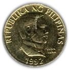 (№1991km241.2) Монета Филиппины 1991 год 25 Sentimos