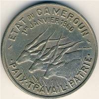 (1960) Монета Камерун 1960 год 50 франков КФА "Антилопы"  Медь-Никель  UNC
