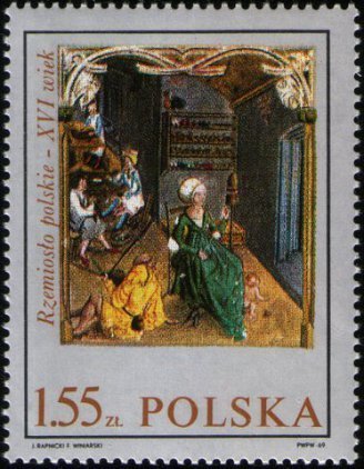 (1969-069) Марка Польша &quot;Сапожник&quot; , III Θ