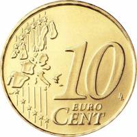 (2003) Монета Италия 2003 год 10 центов  1. Старая карта ЕС Северное золото  UNC