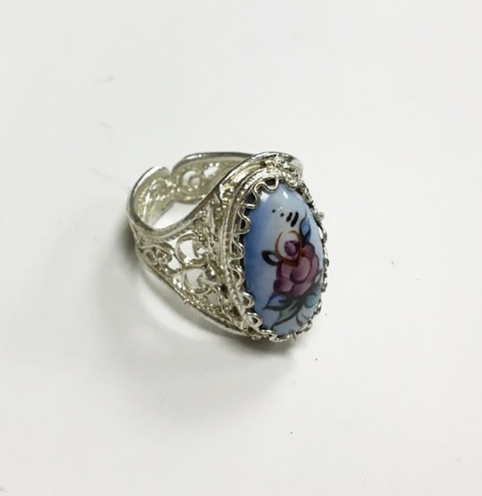 Перстень "Финифть", серебрение (сост. на фото)