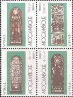 (№1992-1255) Лист марок Мозамбик 1992 год "Витражи", Гашеный