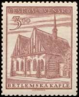 (1952-044) Марка Чехословакия "Часовня"    550 лет провозглашения Гуситской доктрины Яном Гусом. Вос
