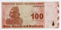 (,) Банкнота Зимбабве 2009 год 100 долларов "Балансирующие скалы"   UNC
